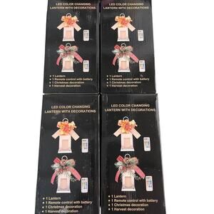 Lantern Led Color Changing w/ 2 Types of Decoration LOT OF 4